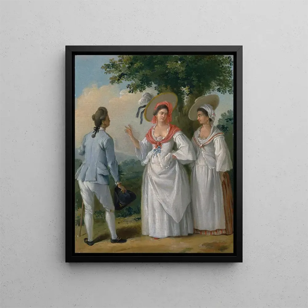 Gemälde Kreolische Antillen freie eleganter Kleidung - Agostino Brunias