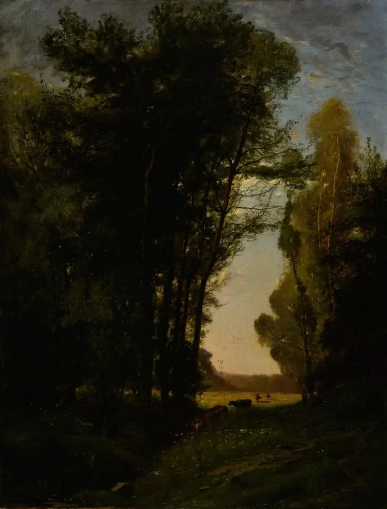 Gemälde Landschaft bei Magny - les - Hameaux - Léon Flahaut | Kunstdruck