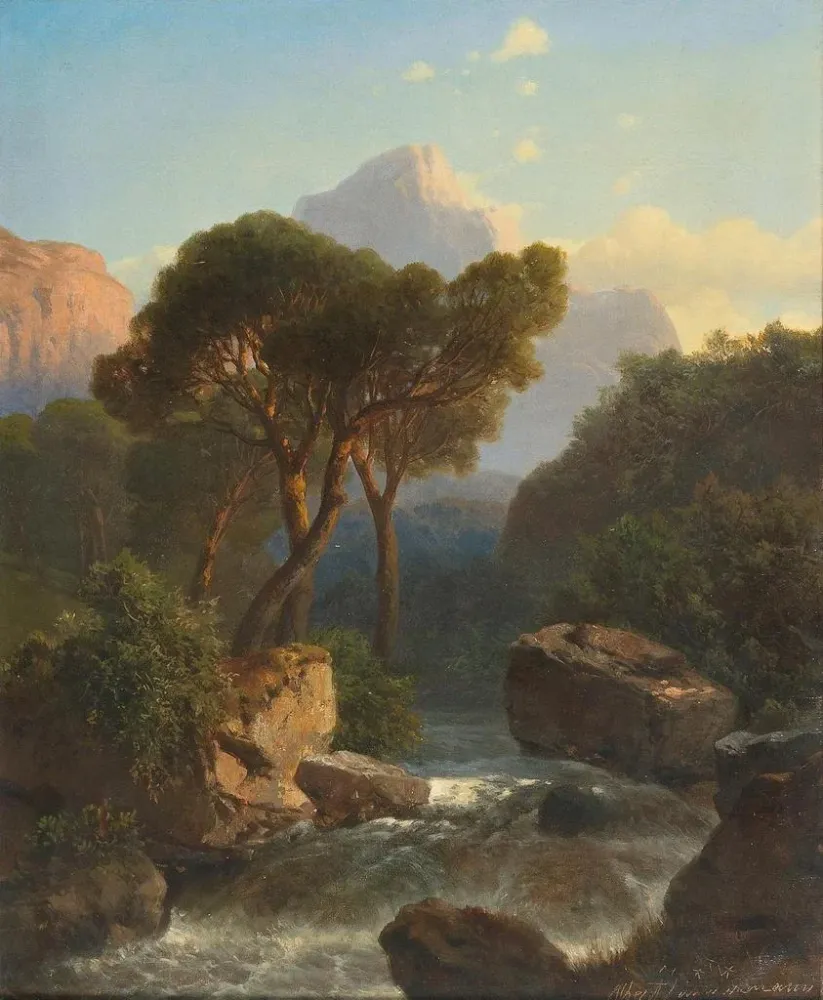 Gemälde Landschaft der Berge im Süden - Albert Zimmermann