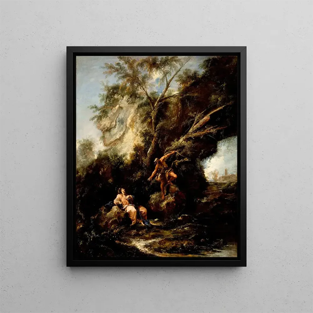 Gemälde Landschaft mit der Versuchung Christi - Alessandro Magnasco | Kunstdruck