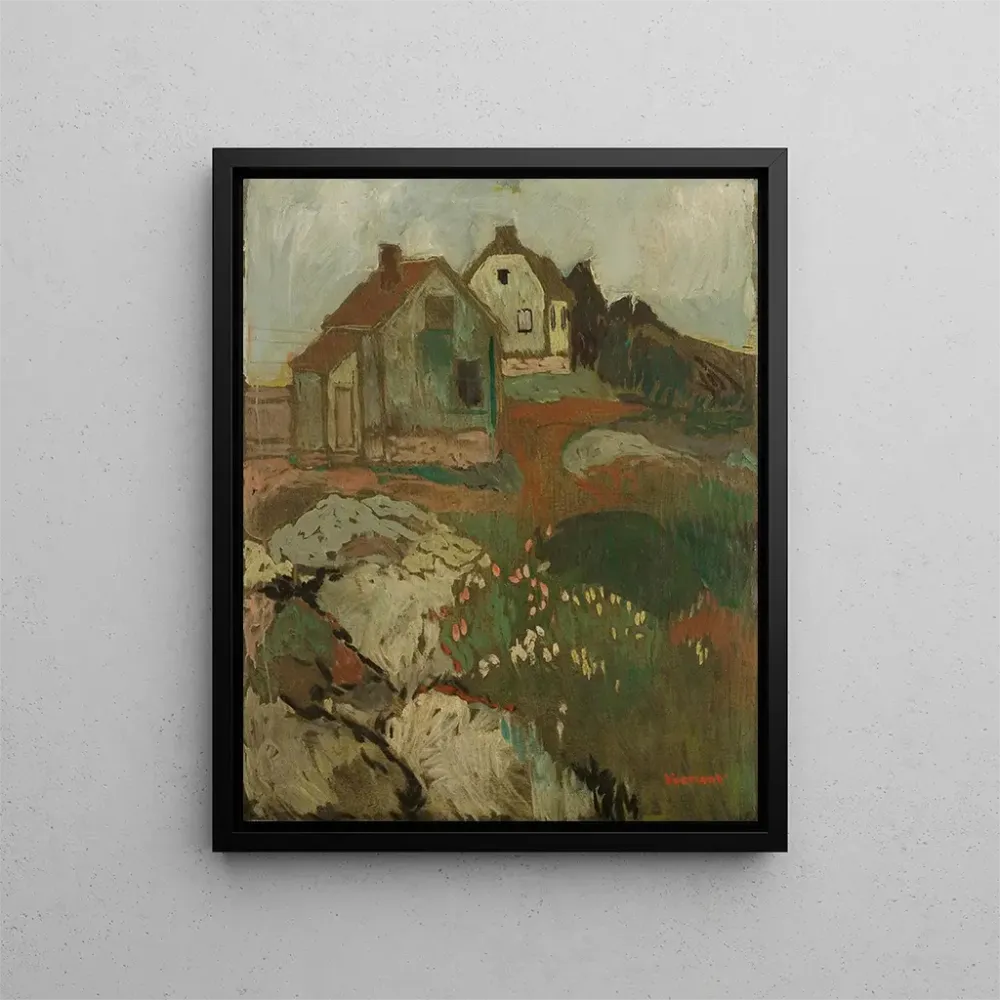 Gemälde Landschaft mit Häusern - Arnulf Øverland | Kunstdruck