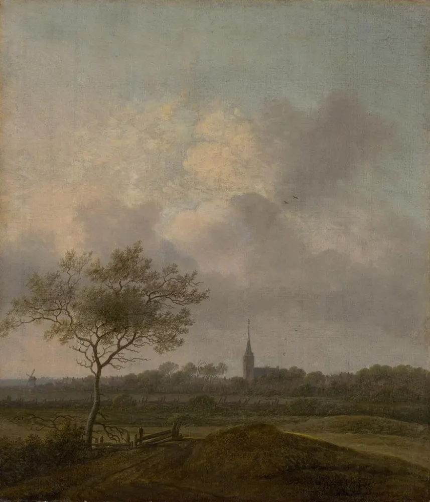 Gemälde Landschaft mit Kirche Rijswijck - Anthonie Jansz van der Croos | Kunstdruck