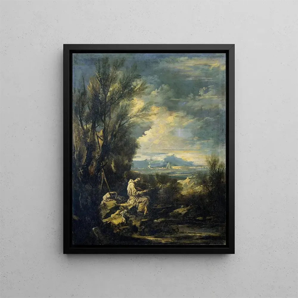 Gemälde Landschaft mit Sankt Bruno - Alessandro Magnasco | Kunstdruck
