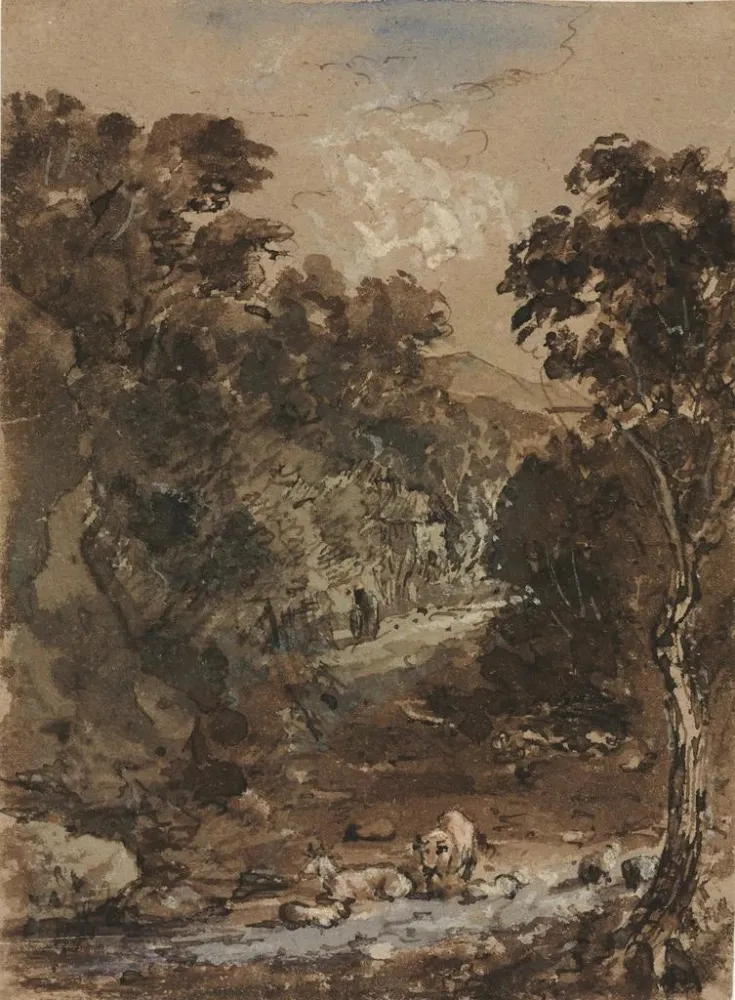 Gemälde Landschaft mit Tieren auf dem Bauernhof - Benjamin Barker | Kunstdruck