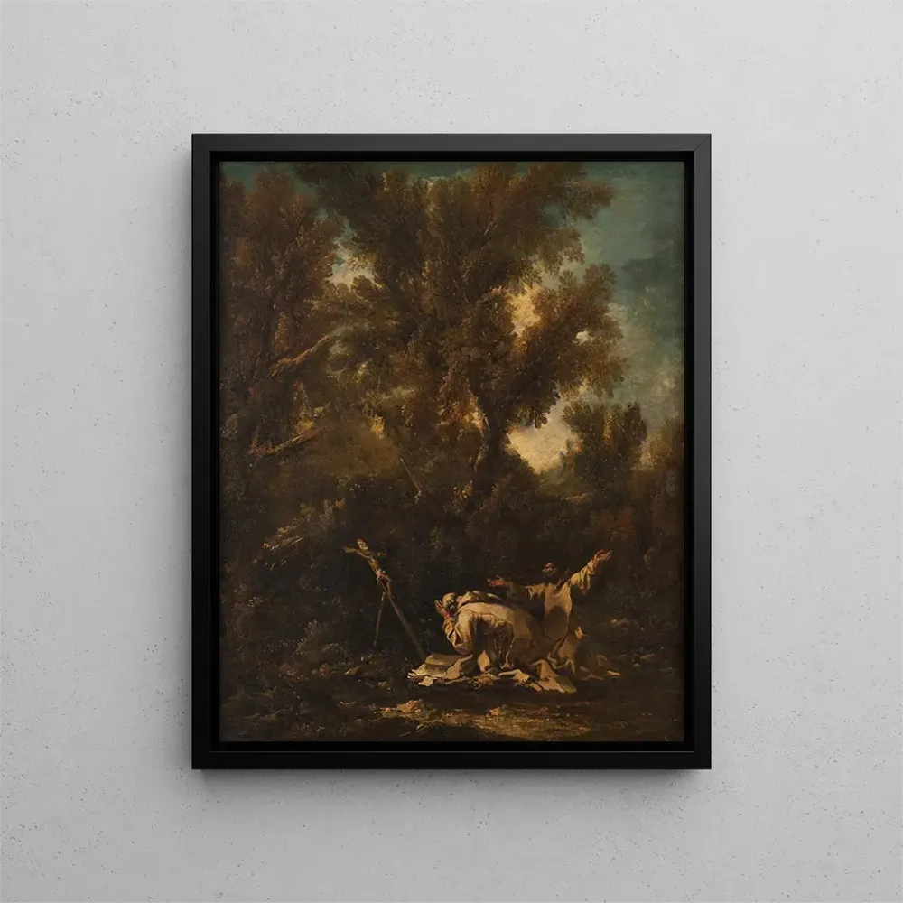 Gemälde Landschaft mit zwei reuigen Mönchen - Alessandro Magnasco | Kunstdruck