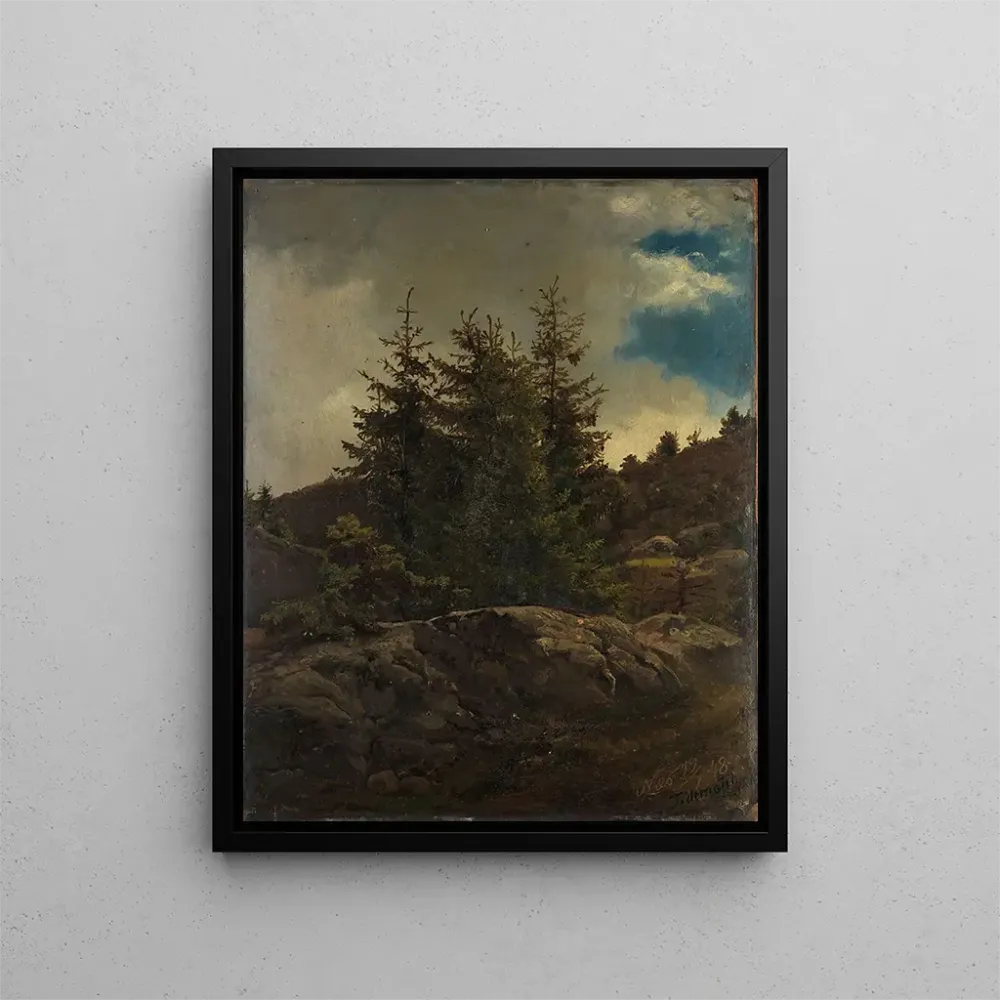 Gemälde Landschaft von Nes Hallingdal - Adolph Tidemand