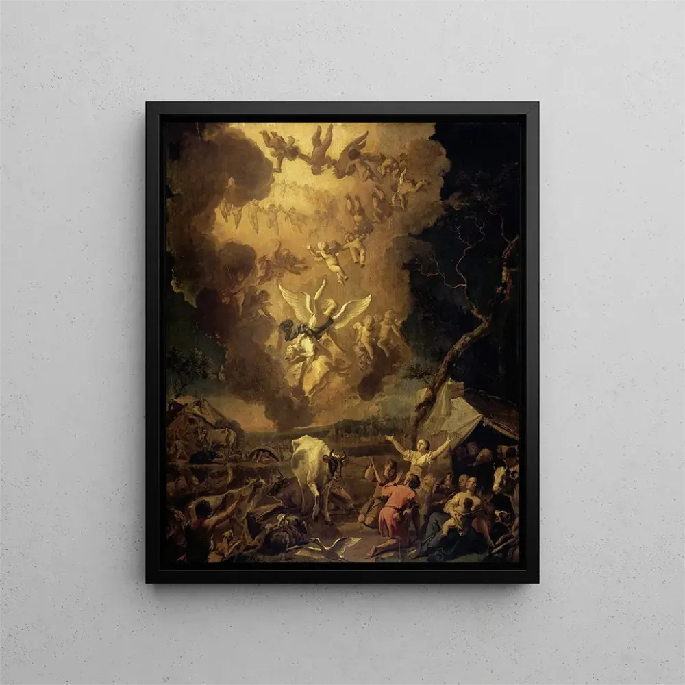 Gemälde L'Annonciation aux bergers - Abraham Hondius | Kunstdruck