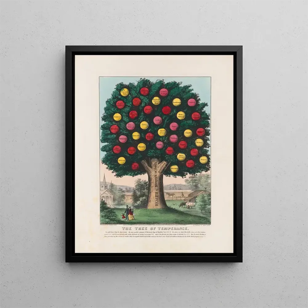 Gemälde L'Arbre de tempérance - Currier Ives | Kunstdruck