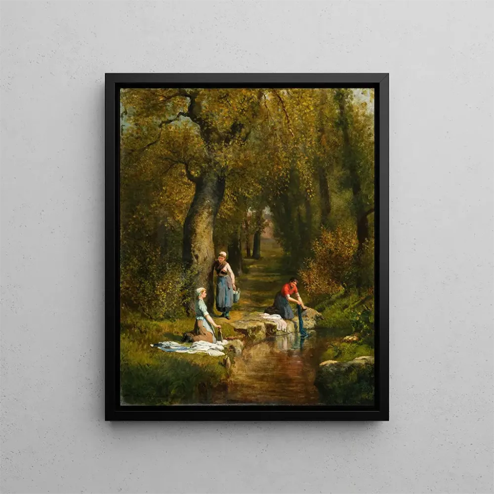 Gemälde Lavandières dans un paysage - Adolphe Théodore Jules Martial Potémont