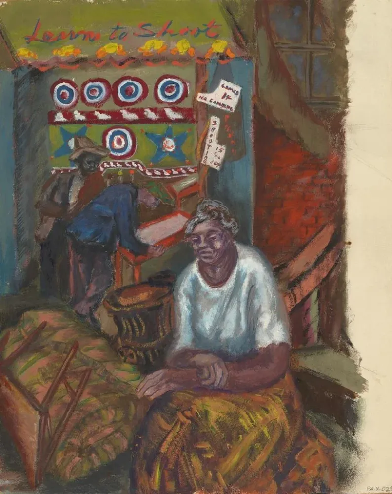 Gemälde Lernen zu schießen - Agnes Hart | Kunstdruck