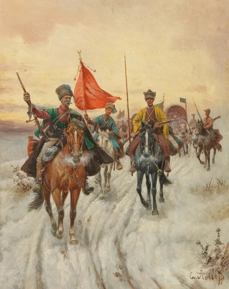 Gemälde L'Escorte - Adolf Baumgartner-Stoiloff | Kunstdruck