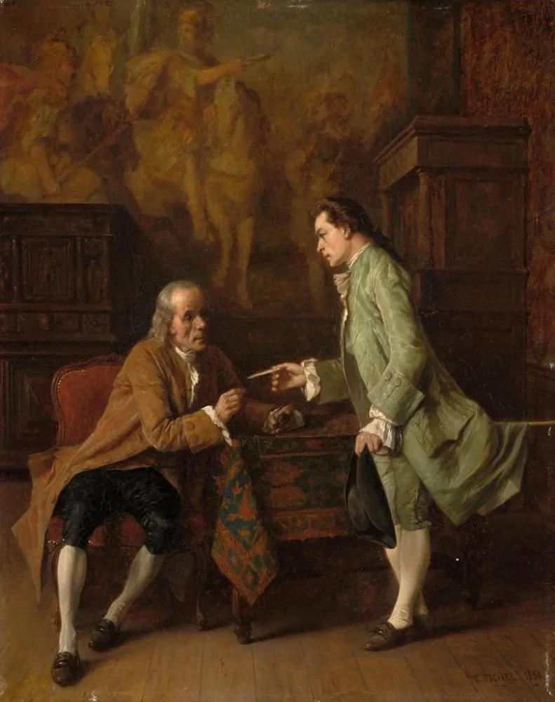 Gemälde La lettre de recommandation - Benjamin Eugène Fichel | Kunstdruck