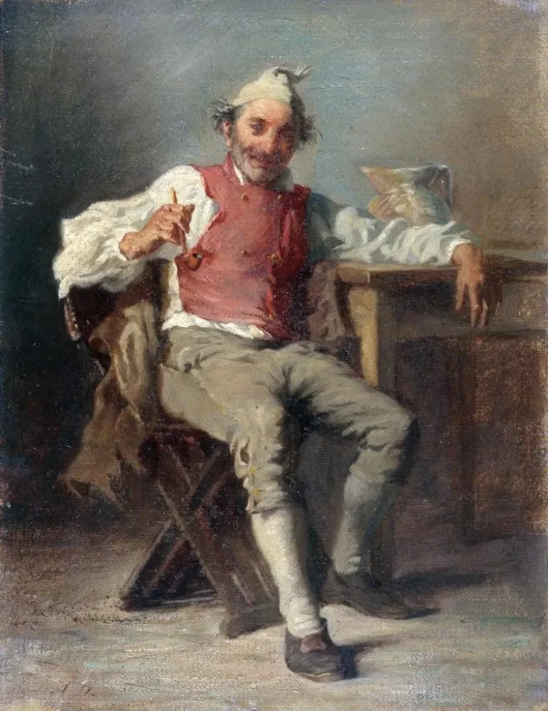 Gemälde L'Homme à la pipe - Auguste Dutuit | Kunstdruck
