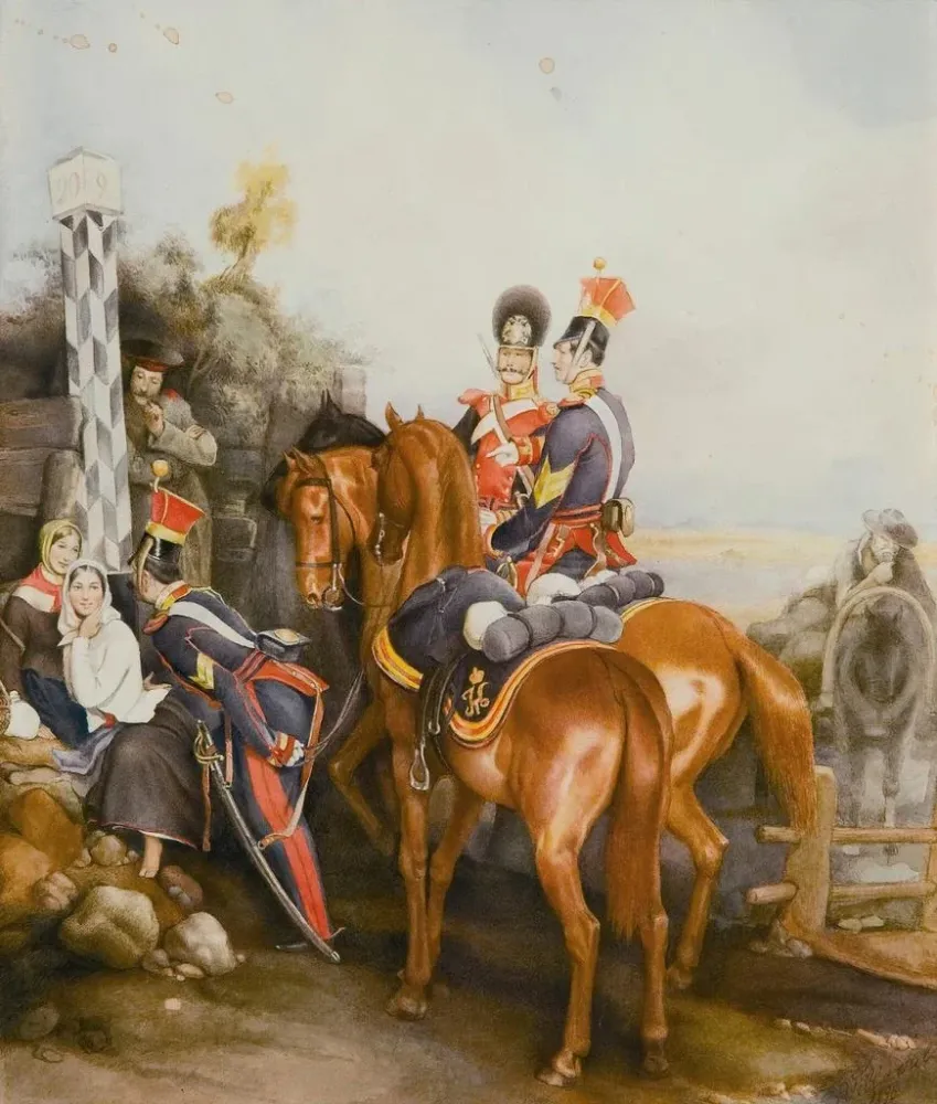 Gemälde L'officier charmant - Alexander Bogdanovitch Villevalde | Kunstdruck