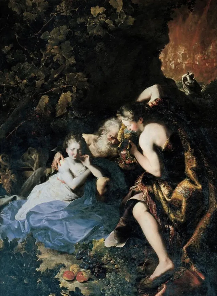 Gemälde Los betrunken von seinen Töchtern - Bartolomeo Guidobono | Kunstdruck