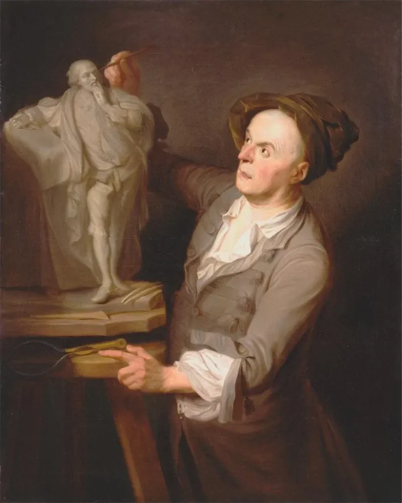 Gemälde Louis-François Roubiliac modelliert sein Denkmal für Shakespeare - Adrien Carpentiers | Kunstdruck