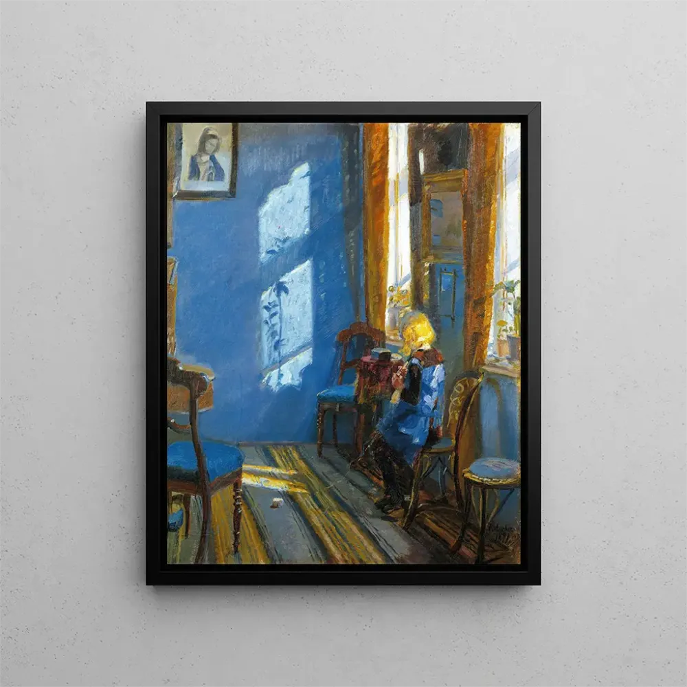Gemälde Lumière du soleil dans la chambre bleue - Anna Archer | Kunstdruck