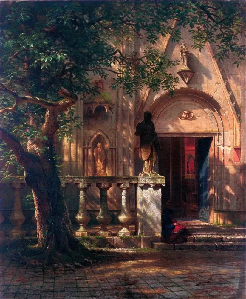 Gemälde Lumière du soleil et ombre - Albert Bierstadt | Kunstdruck