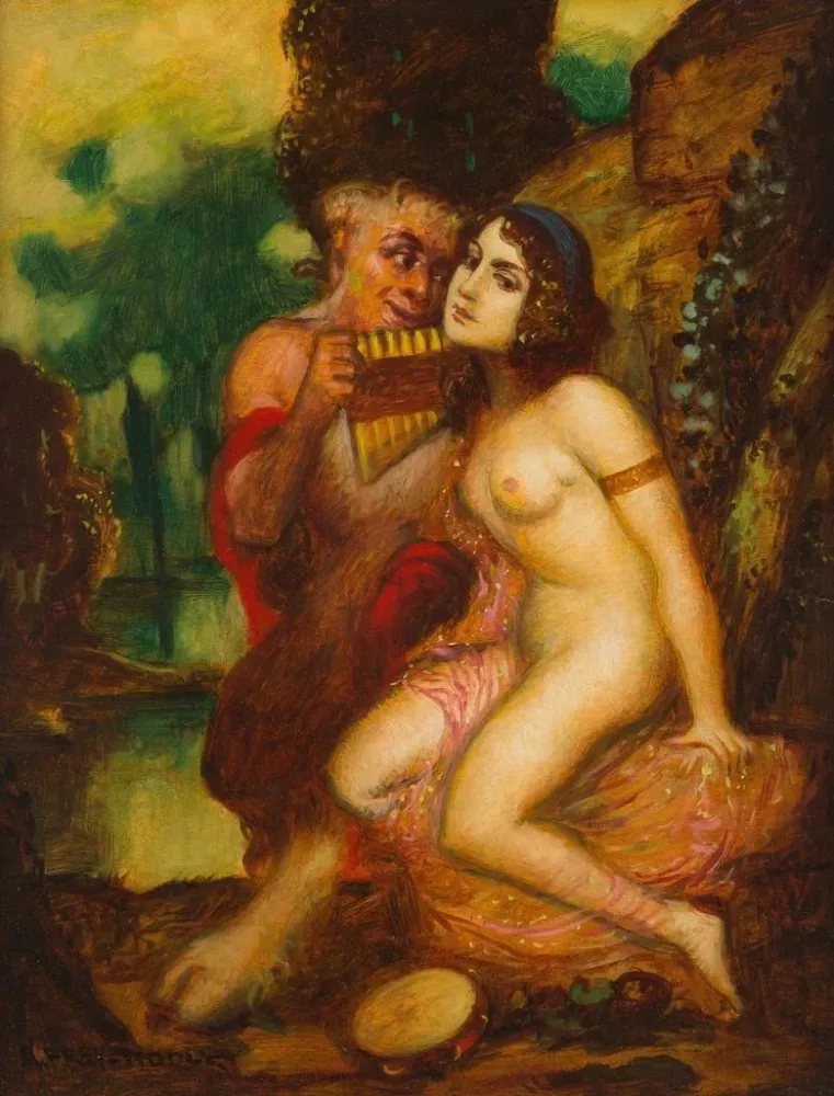 Gemälde L'éveil de l'amour - Adolf Frey-Moock | Kunstdruck