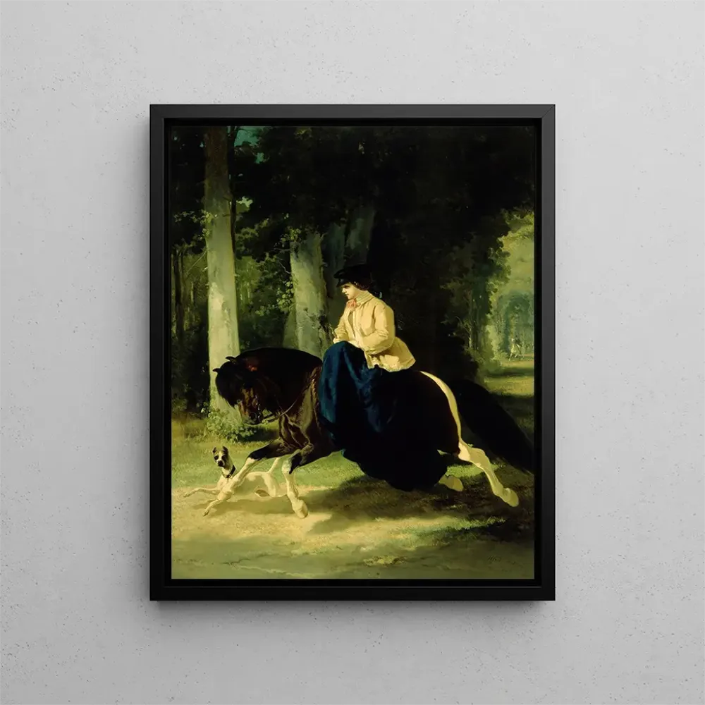 Gemälde Mademoiselle de Mosselmann Reiten im Bois de Boulogne Paris - Alfred de Dreux