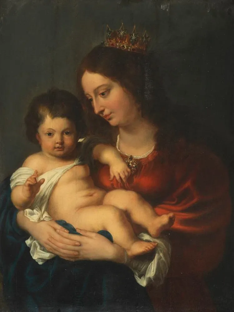 Gemälde La Madone bénissant l'enfant Jésus - Anonym | Kunstdruck