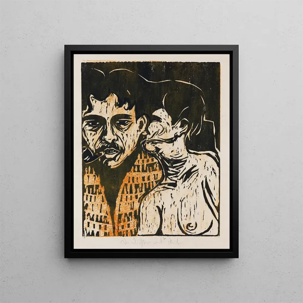 Gemälde Maler und Modell Dichter und Frau - Ernst Ludwig Kirchner | Kunstdruck