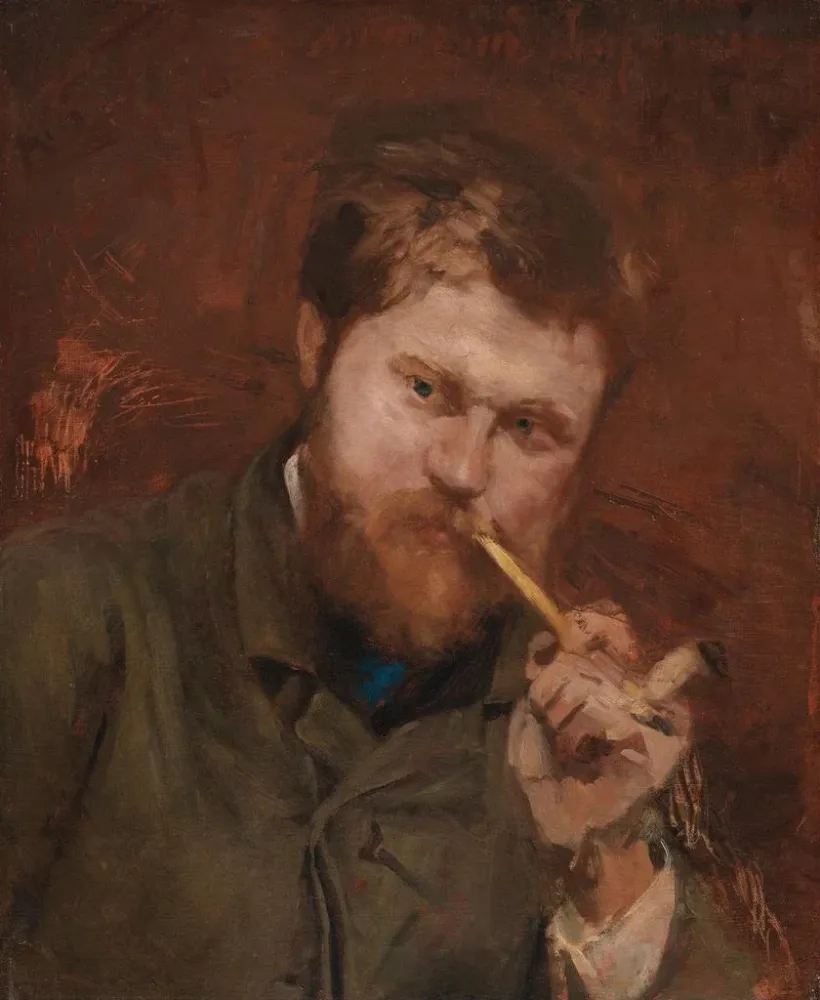 Gemälde Mann, der eine Pfeife raucht - Alexandre Falguière | Kunstdruck