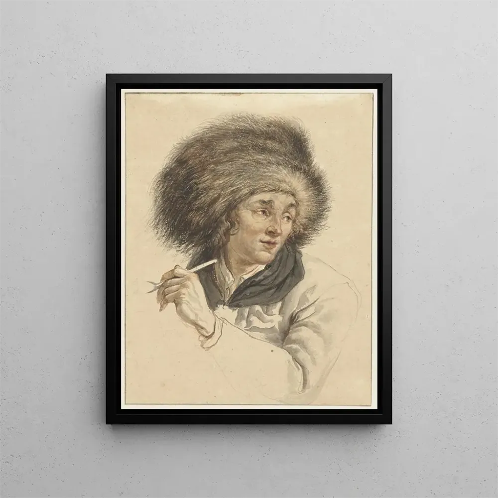 Gemälde Mann mit Hut aus Pelz und Pfeife - Abraham van Strij | Kunstdruck
