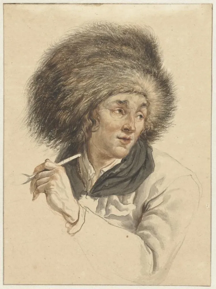 Gemälde Mann mit Hut aus Pelz und Pfeife - Abraham van Strij | Kunstdruck