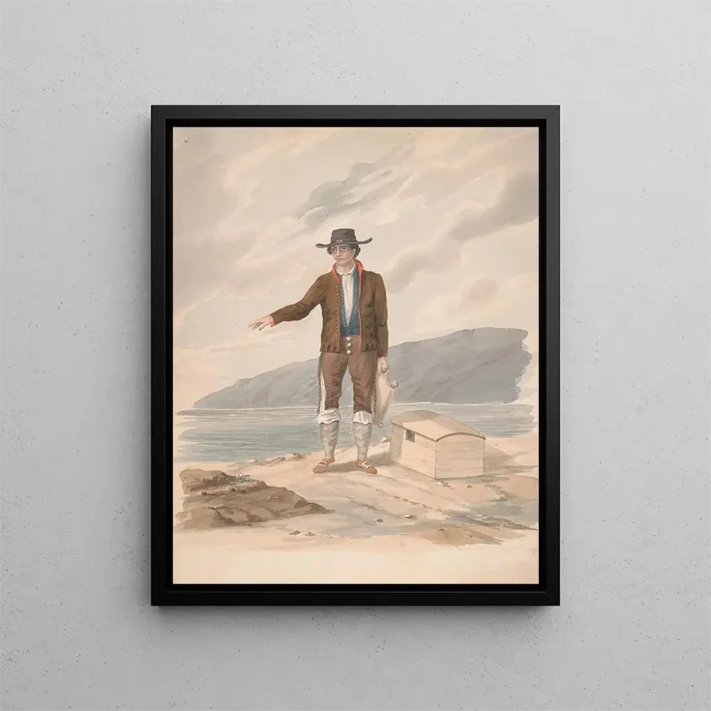 Gemälde Mann stehend am Ufer - Alfred Diston | Kunstdruck