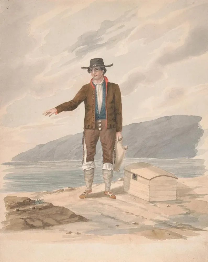 Gemälde Mann stehend am Ufer - Alfred Diston | Kunstdruck