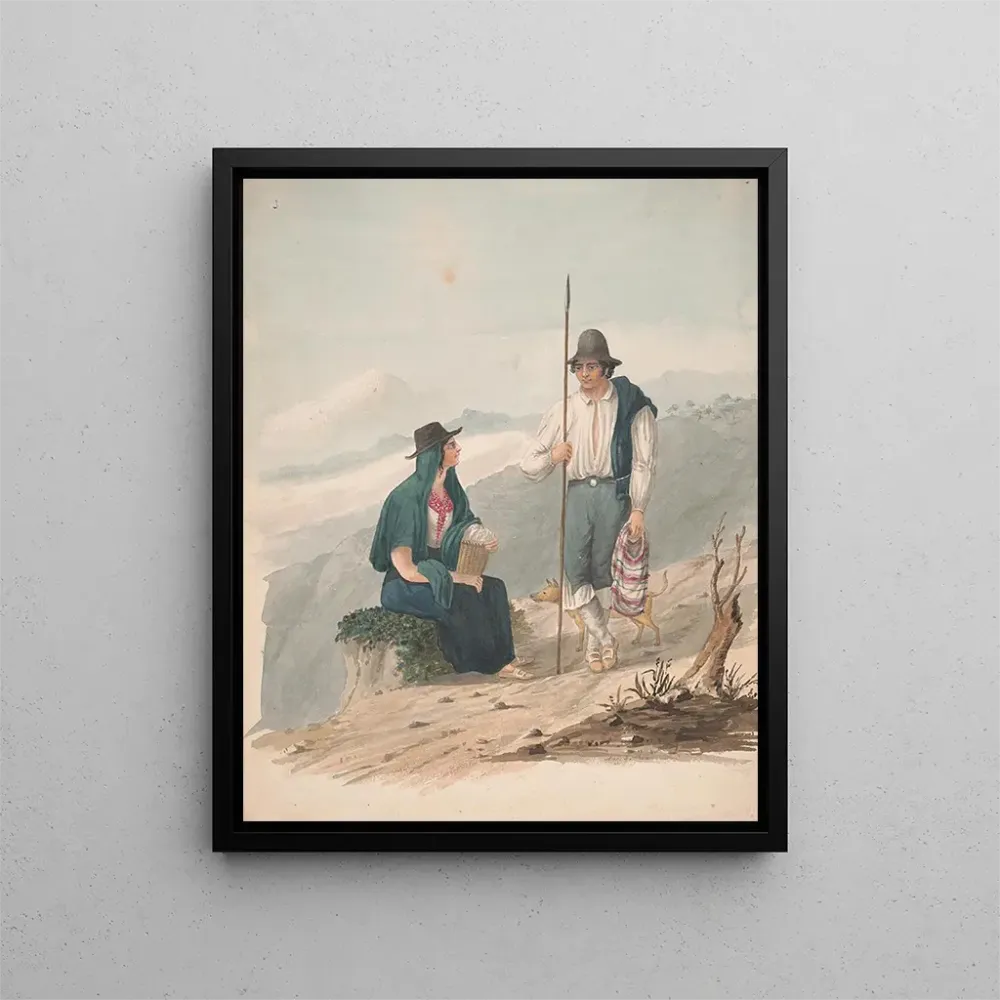 Gemälde Mann und Frau von Chasna Tenerife - Alfred Diston | Kunstdruck