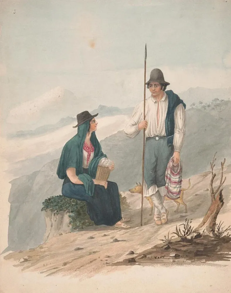 Gemälde Mann und Frau von Chasna Tenerife - Alfred Diston | Kunstdruck
