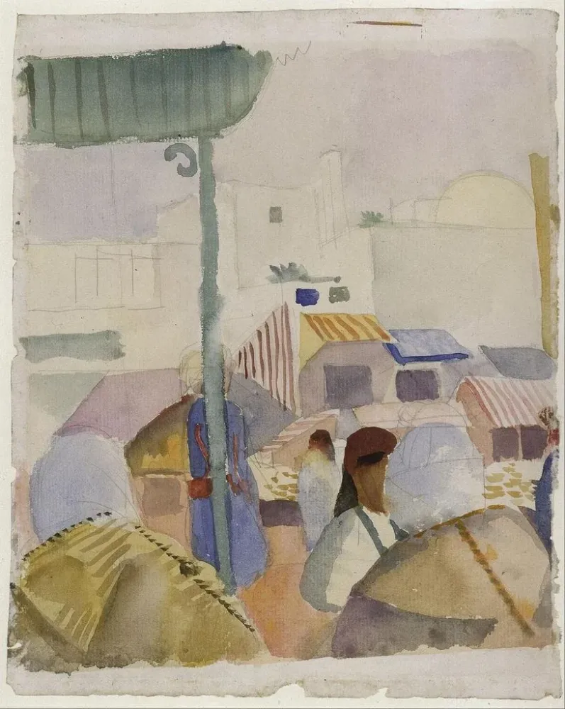 Gemälde Marché de Tunis II - August Macke | Kunstdruck