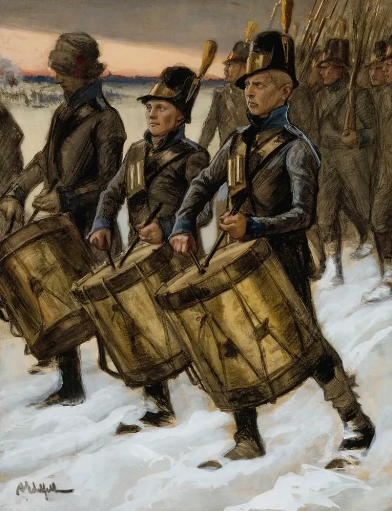 Gemälde La marche du régiment de Björneborg - Albert Edelfelt | Kunstdruck