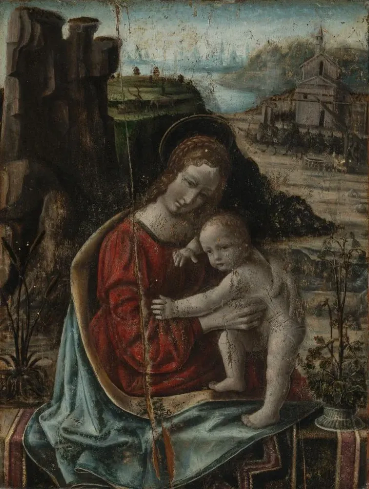 Gemälde Marie mit dem Kind vor einer Landschaft - Bernardino de Conti | Kunstdruck