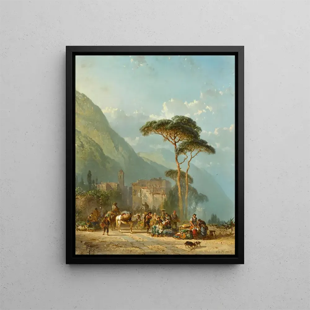 Gemälde Markttag Cannobio - Alfred Eduard Agenor de Bylandt