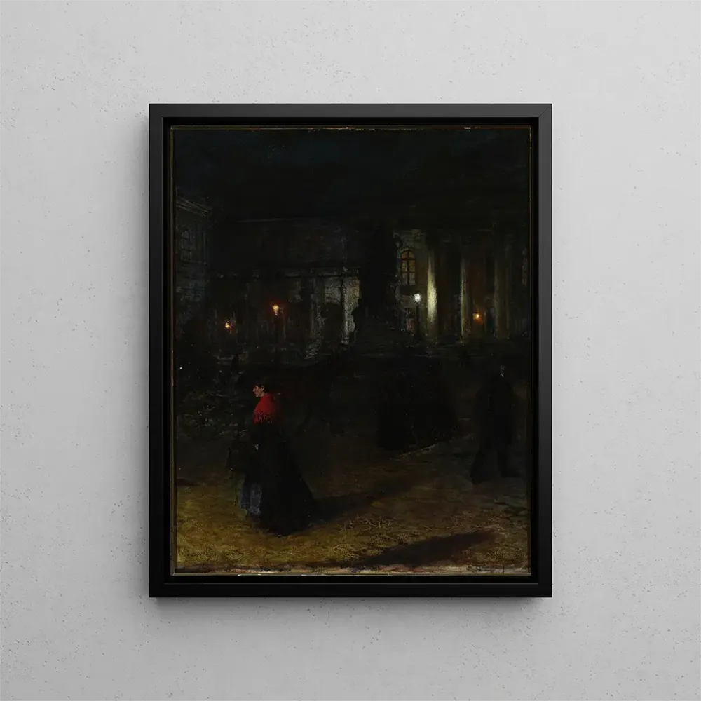 Gemälde Max-Josef-Platz München bei Nacht - Aleksander Gierymski | Kunstdruck