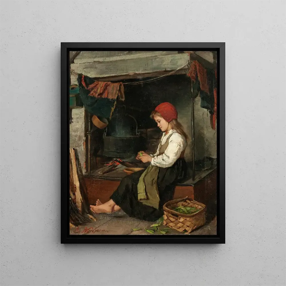 Gemälde Mädchen, das Punkte zerkratzt - Anna Nordgren | Kunstdruck