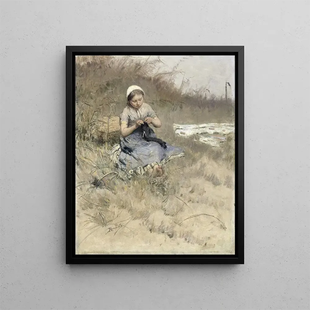 Gemälde Mädchen, das strickt - Bernardus Johannes Blommers | Kunstdruck