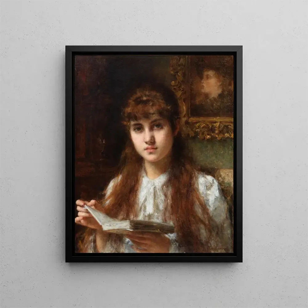 Gemälde Mädchen liest - Alexei Harlamoff | Kunstdruck