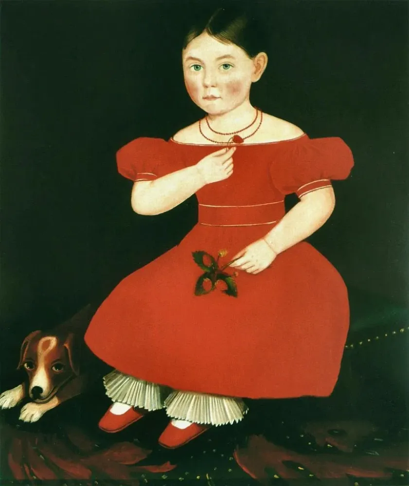 Gemälde Mädchen rotem Kleid - Ammi Phillips | Kunstdruck