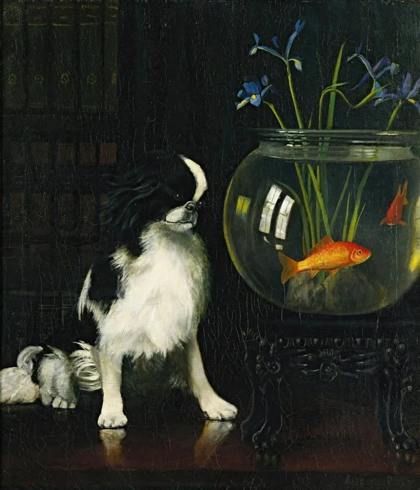 Gemälde Menton japanisch und Goldfisch - Alexander Pope Jr | Kunstdruck