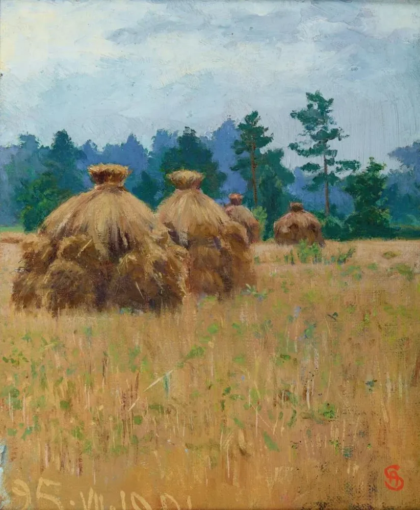 Gemälde Meules de maïs volhyniennes - Ambroży Sabatowski | Kunstdruck