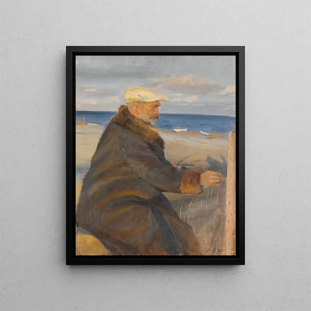 Gemälde Michael Ancher malend am Ufer - Anna Ancher | Kunstdruck