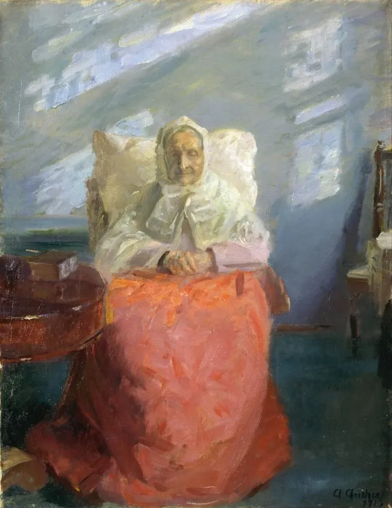 Gemälde Mme Ane Brøndum dans la chambre bleue - Anna Ancher | Kunstdruck