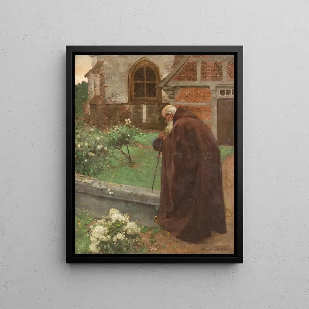 Gemälde Mönch im Garten des Klosters - Alexander Bertrand | Kunstdruck