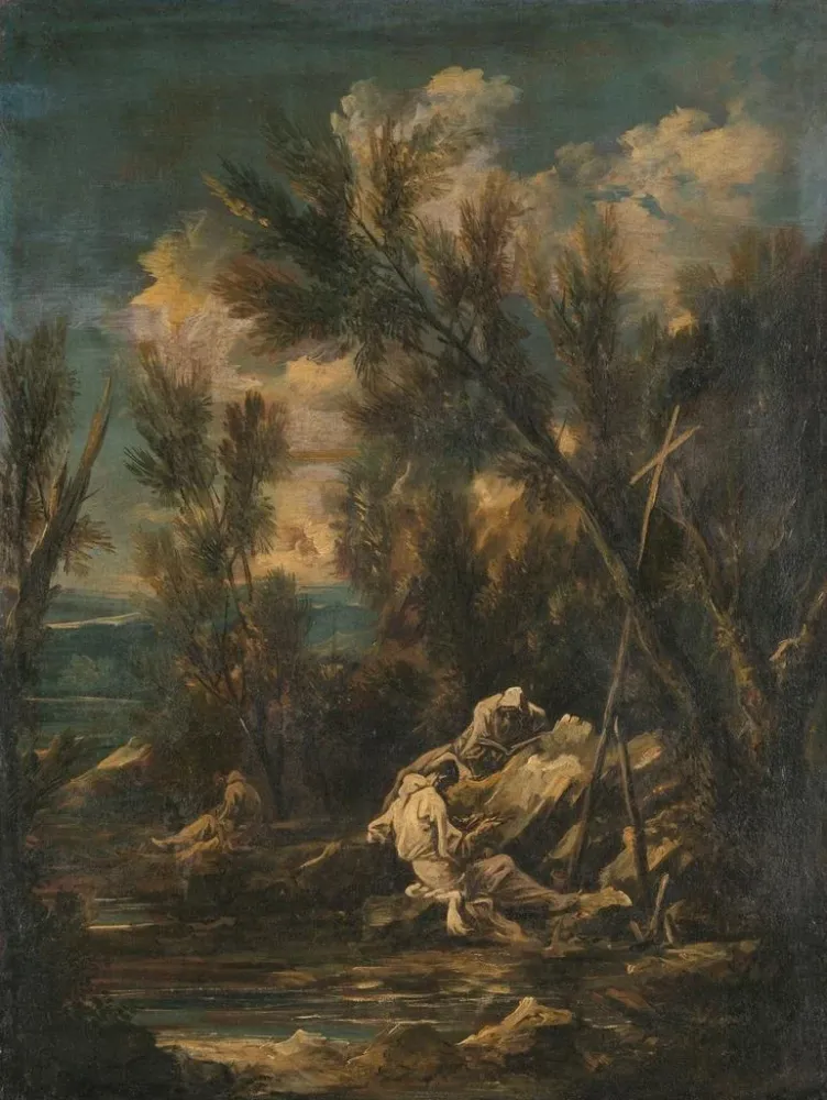 Gemälde Moines Chartreux einer Landschaft - Alessandro Magnasco | Kunstdruck