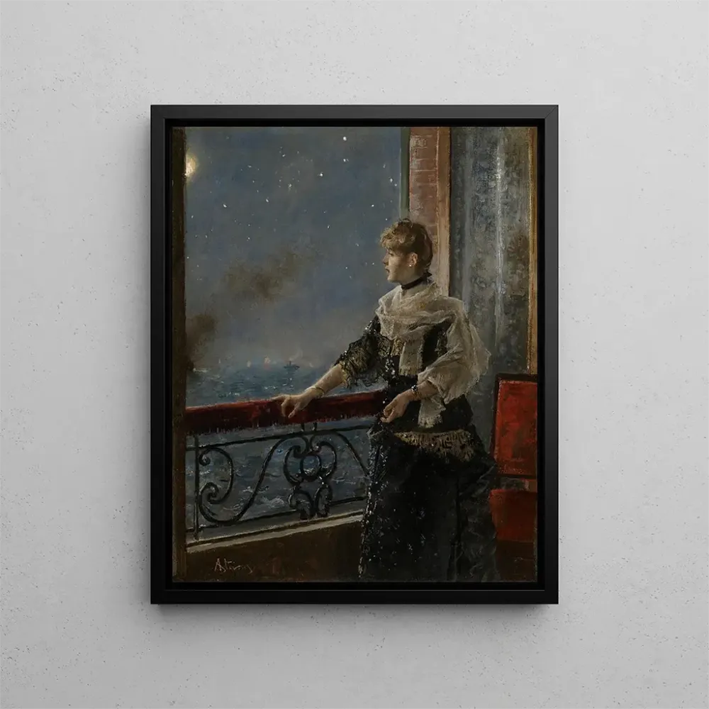 Gemälde Moonlight Au clair de la lune - Alfred Stevens | Kunstdruck