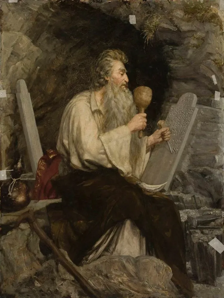 Gemälde Moïse mit den Zehn Geboten - Aleksander Sochaczewski | Kunstdruck